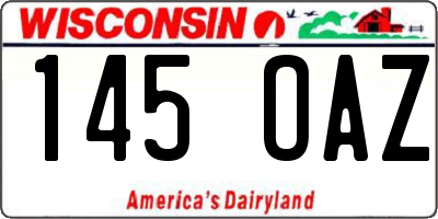 WI license plate 145OAZ
