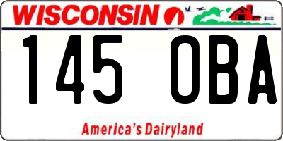 WI license plate 145OBA