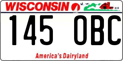 WI license plate 145OBC