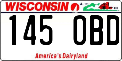 WI license plate 145OBD