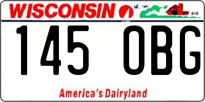 WI license plate 145OBG