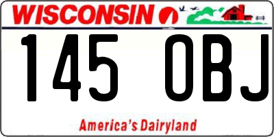 WI license plate 145OBJ