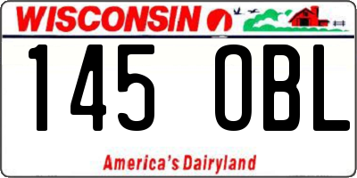 WI license plate 145OBL