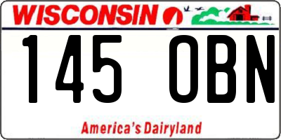 WI license plate 145OBN