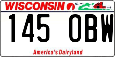 WI license plate 145OBW