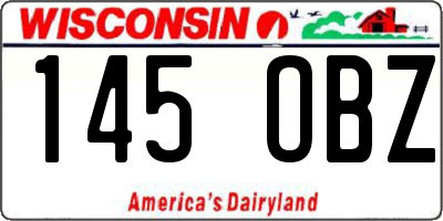 WI license plate 145OBZ