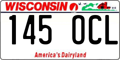 WI license plate 145OCL