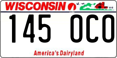 WI license plate 145OCO