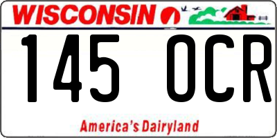 WI license plate 145OCR