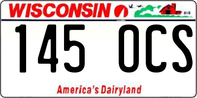 WI license plate 145OCS