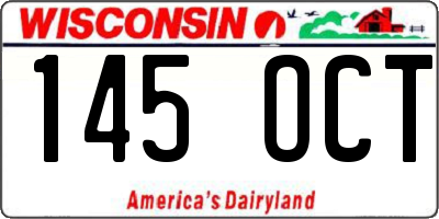 WI license plate 145OCT