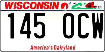 WI license plate 145OCW