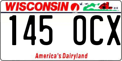 WI license plate 145OCX