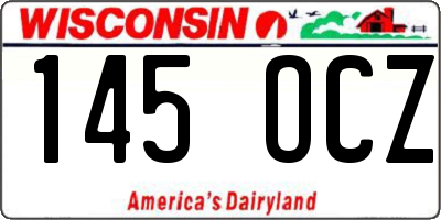 WI license plate 145OCZ