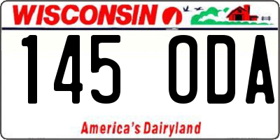 WI license plate 145ODA
