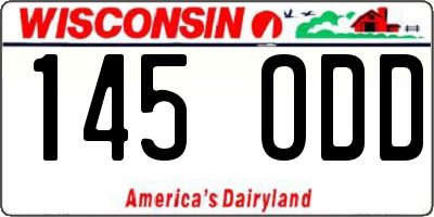 WI license plate 145ODD
