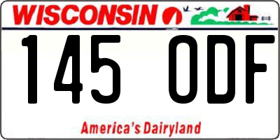 WI license plate 145ODF