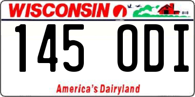 WI license plate 145ODI