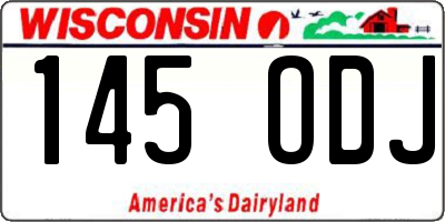 WI license plate 145ODJ