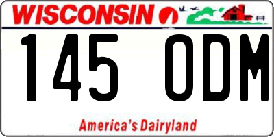 WI license plate 145ODM