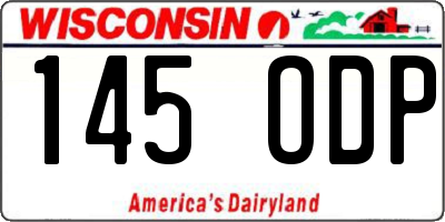 WI license plate 145ODP