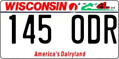 WI license plate 145ODR