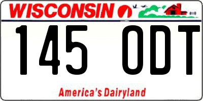 WI license plate 145ODT