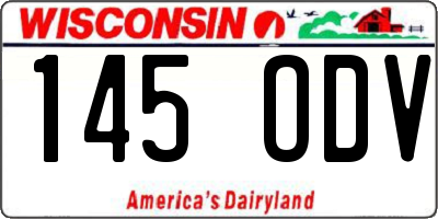 WI license plate 145ODV