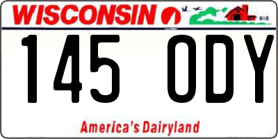 WI license plate 145ODY