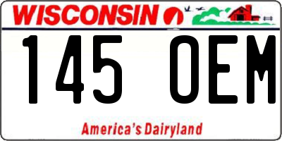 WI license plate 145OEM
