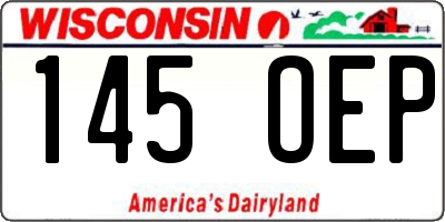 WI license plate 145OEP