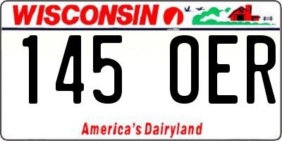 WI license plate 145OER