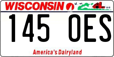 WI license plate 145OES