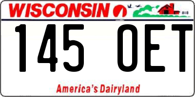 WI license plate 145OET