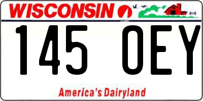 WI license plate 145OEY