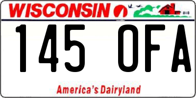 WI license plate 145OFA