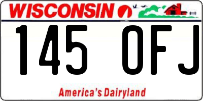 WI license plate 145OFJ