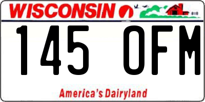 WI license plate 145OFM