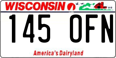 WI license plate 145OFN