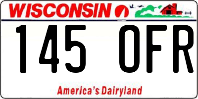 WI license plate 145OFR