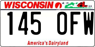 WI license plate 145OFW