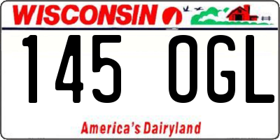 WI license plate 145OGL