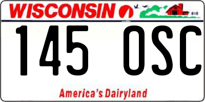 WI license plate 145OSC