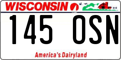 WI license plate 145OSN