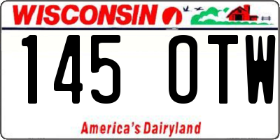 WI license plate 145OTW