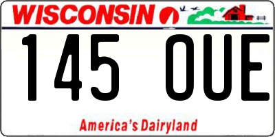 WI license plate 145OUE