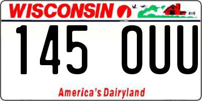 WI license plate 145OUU