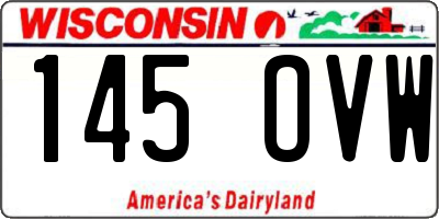 WI license plate 145OVW