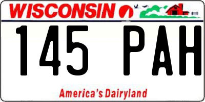 WI license plate 145PAH