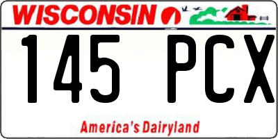 WI license plate 145PCX